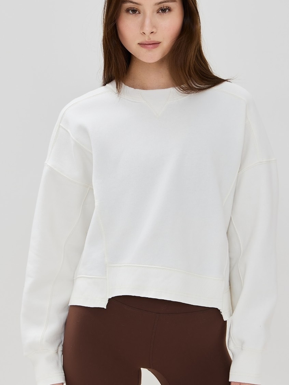 FP Movement by Free People Cream Boxy Crewneck Sweatshirt
